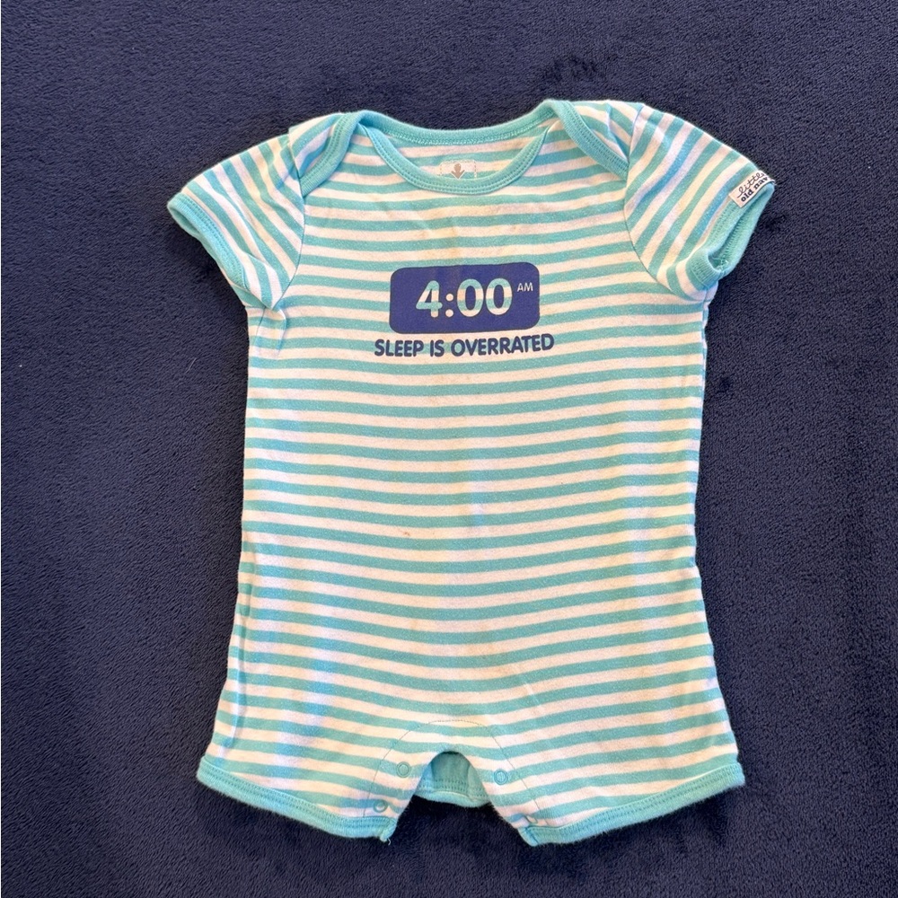 Old Navy Blue and White Striped Bodysuit